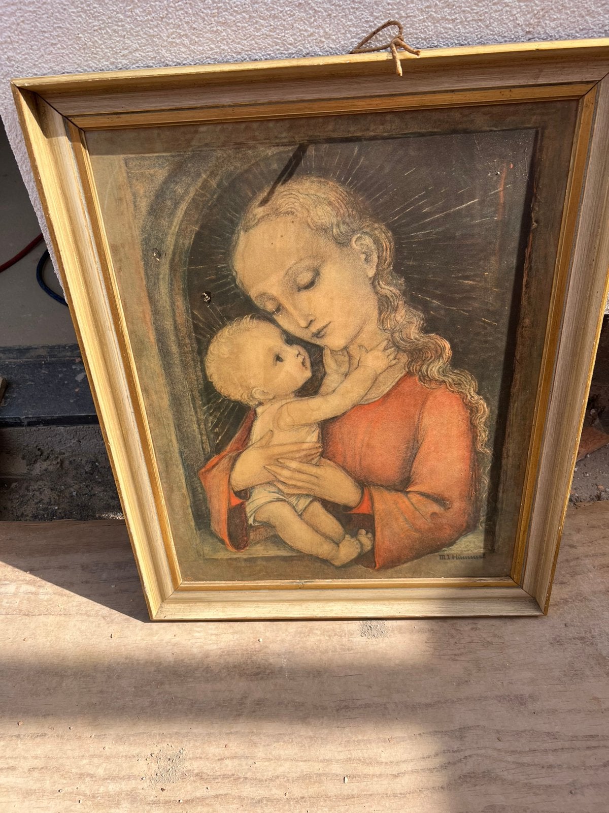 Mooi oud godsdienstig schilderij, Ophalen, Portret of Personen