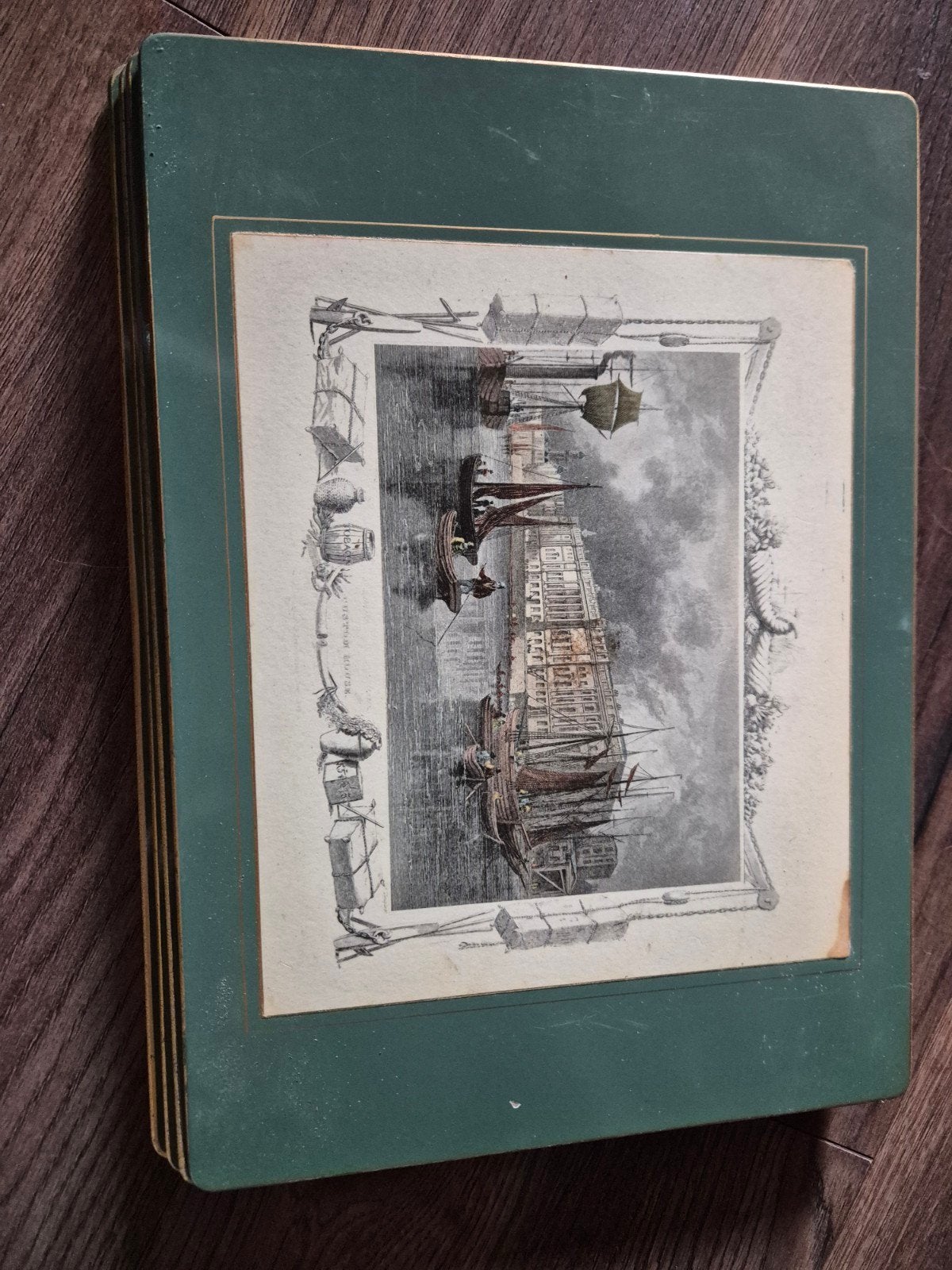 Set van 4 vintage onderzetters met historische prenten, Verzenden