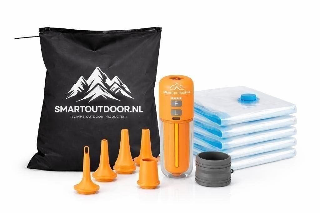 Vacuümzakken Set 4 Stuk 60x80 cm met Elektrische Pomp Oranje, Caravans en Kamperen, Kampeeraccessoires, Ophalen of Verzenden, Nieuw