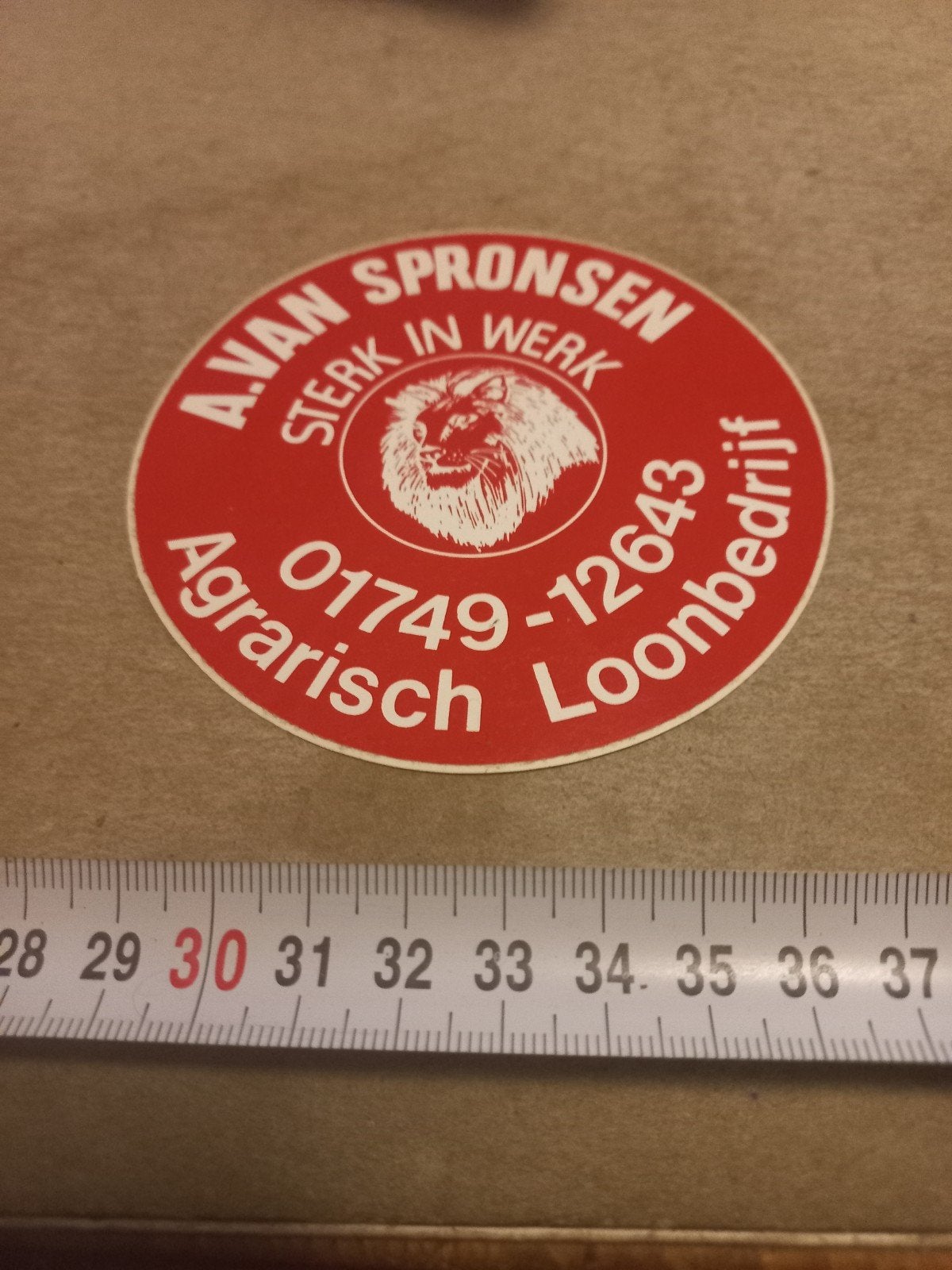 Vintage A. van Spronsen Agrarisch Loonbedrijf Sticker, Ophalen of Verzenden
