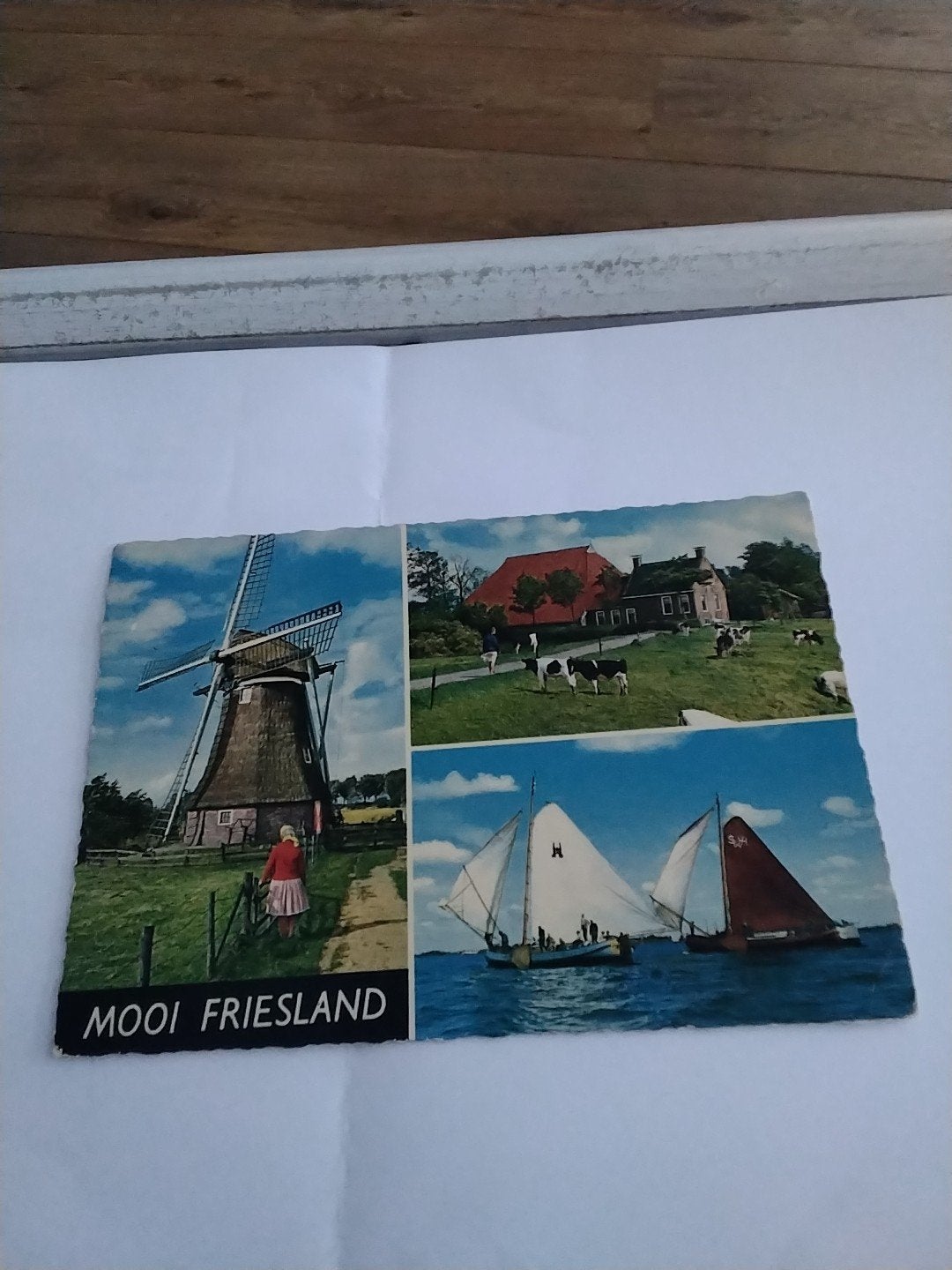 Oude Ansichtkaart Mooi Friesland - Molen, Boerderij, Zeilen, Ophalen of Verzenden, 1960 tot 1980, Gelopen, Friesland