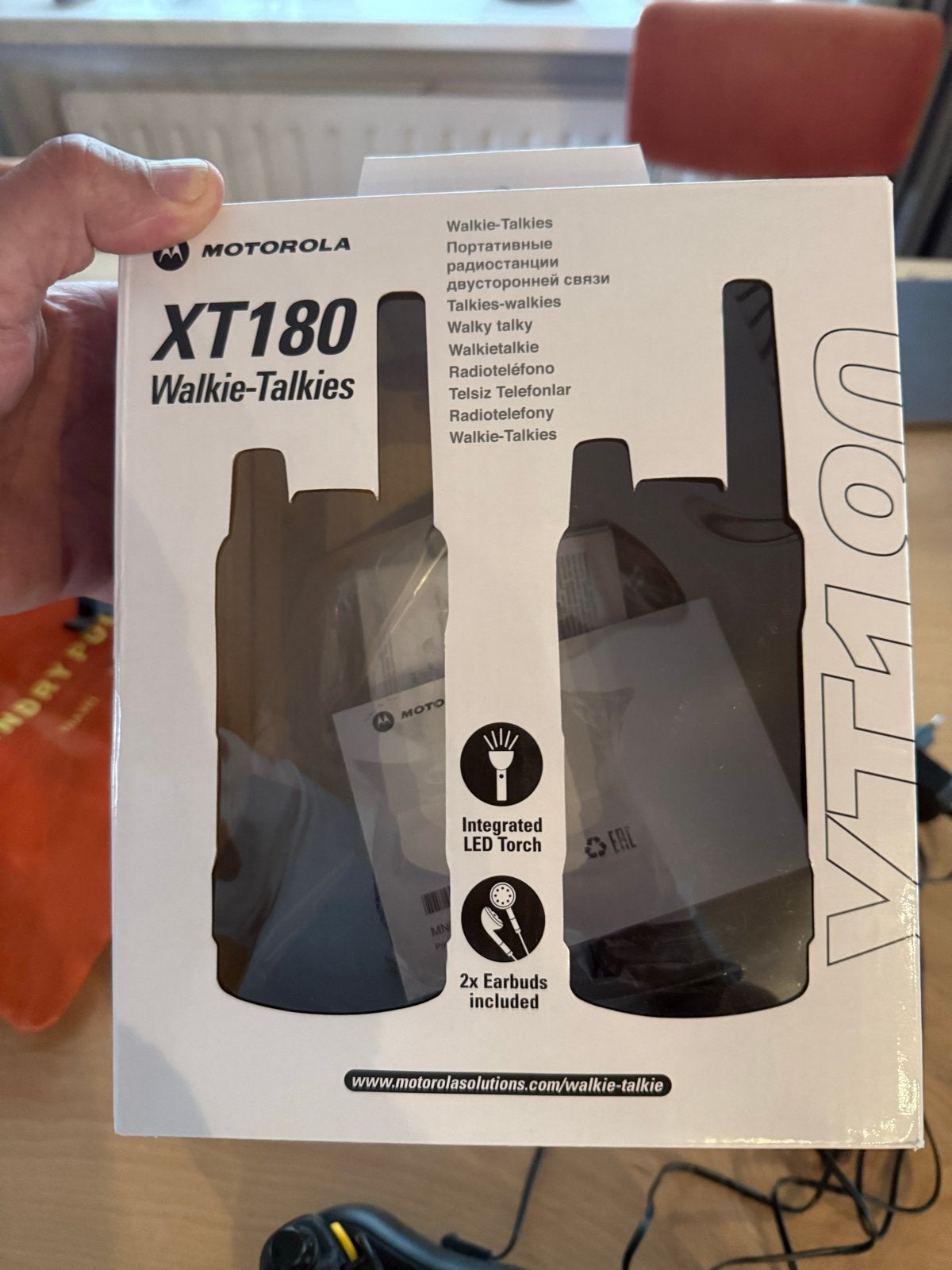 Motorola XT180 Walkie-Talkies (4 stuks) met laders, Ophalen of Verzenden, Zo goed als nieuw, Portofoon of Walkie-talkie, Handsfree-functie