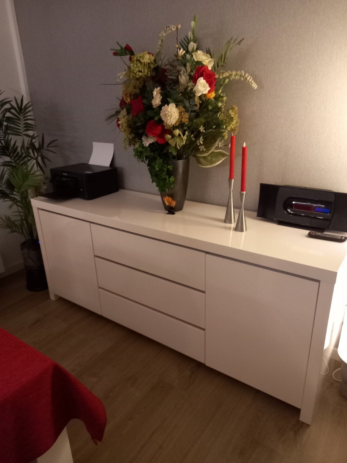 dressoir wit hoogglanzend, Ophalen, Overige materialen, Gebruikt, Met deur(en)