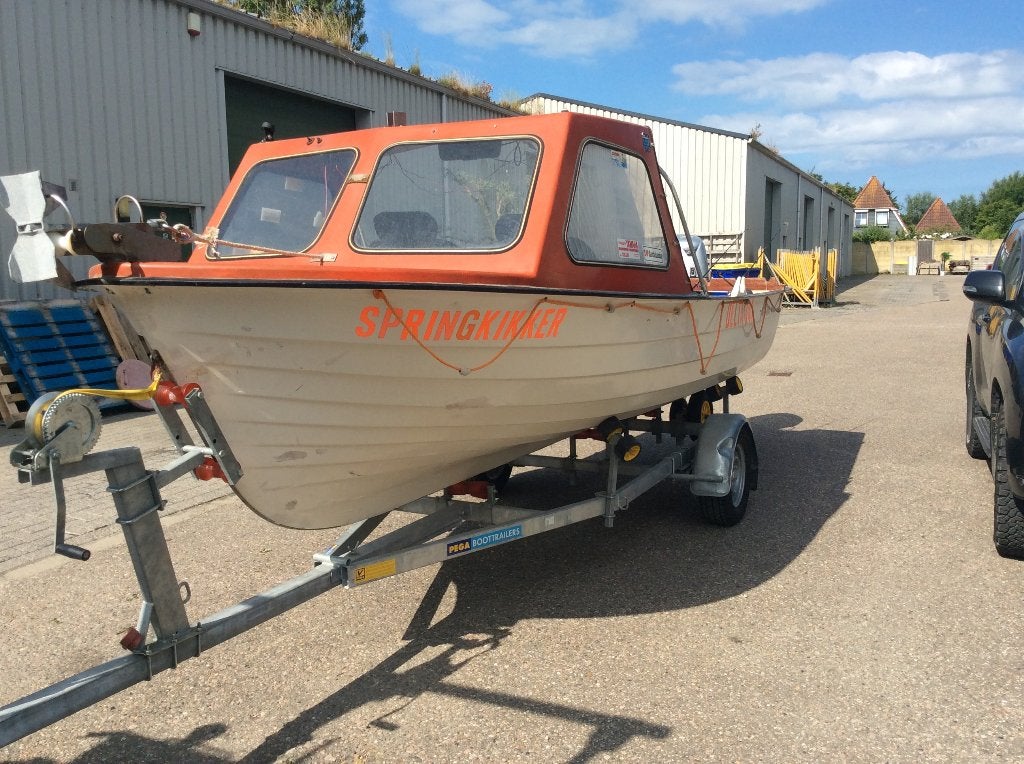 Rana17 visboot, Ophalen, Gebruikt, Viertaktmotor, 5 m