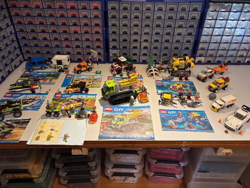 Partij LEGO City set diverse voertuigen, Inclusief instructies, Lego, Ophalen of Verzenden, Complete set