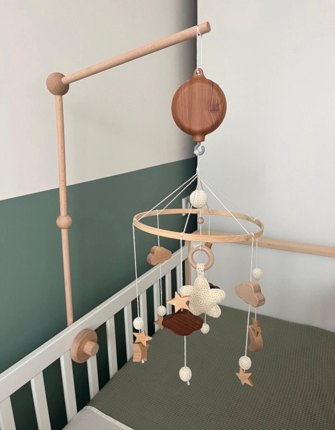Muzikale baby mobiel met sterren en kerstmuziekjes, Ophalen of Verzenden, Zo goed als nieuw, Mobiel, Met geluid