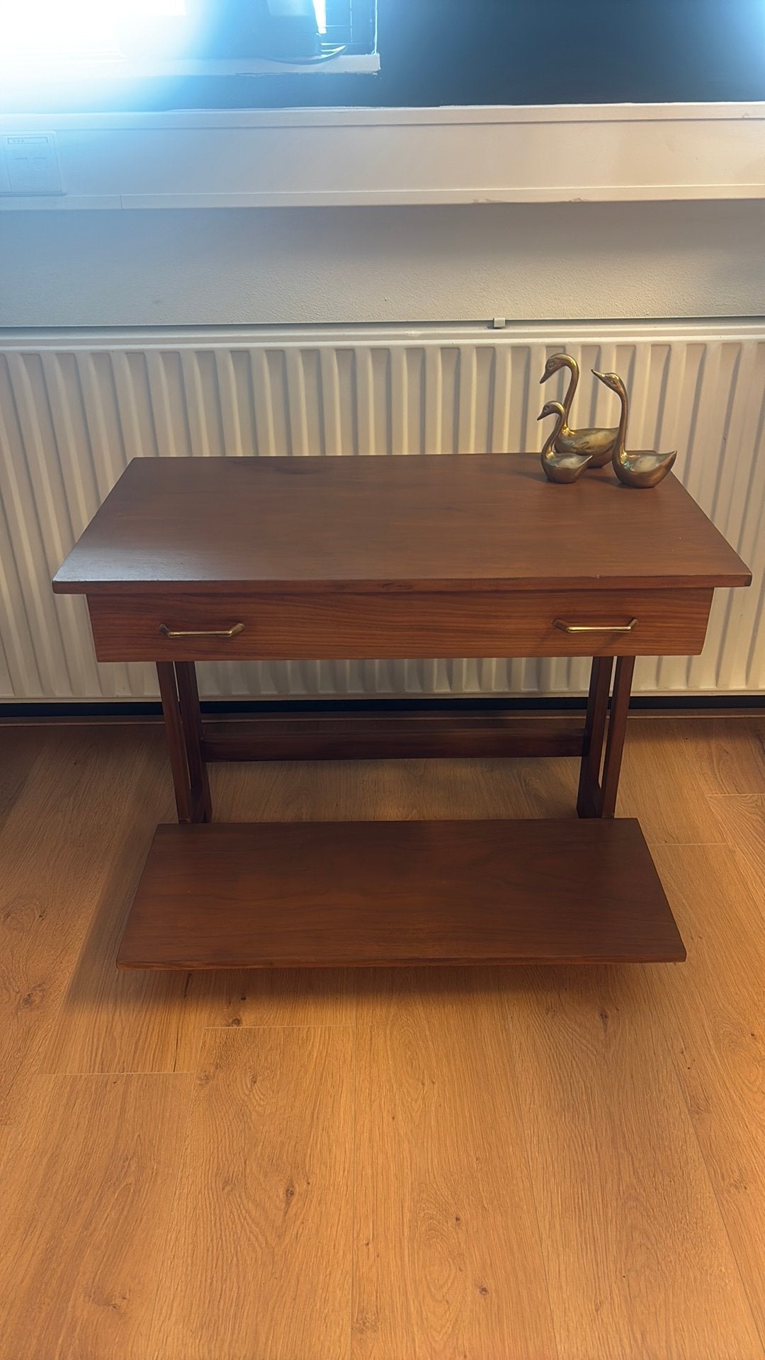 Vintage bijzettafeltje, Ophalen, Gebruikt, 50 tot 100 cm, Teakhout