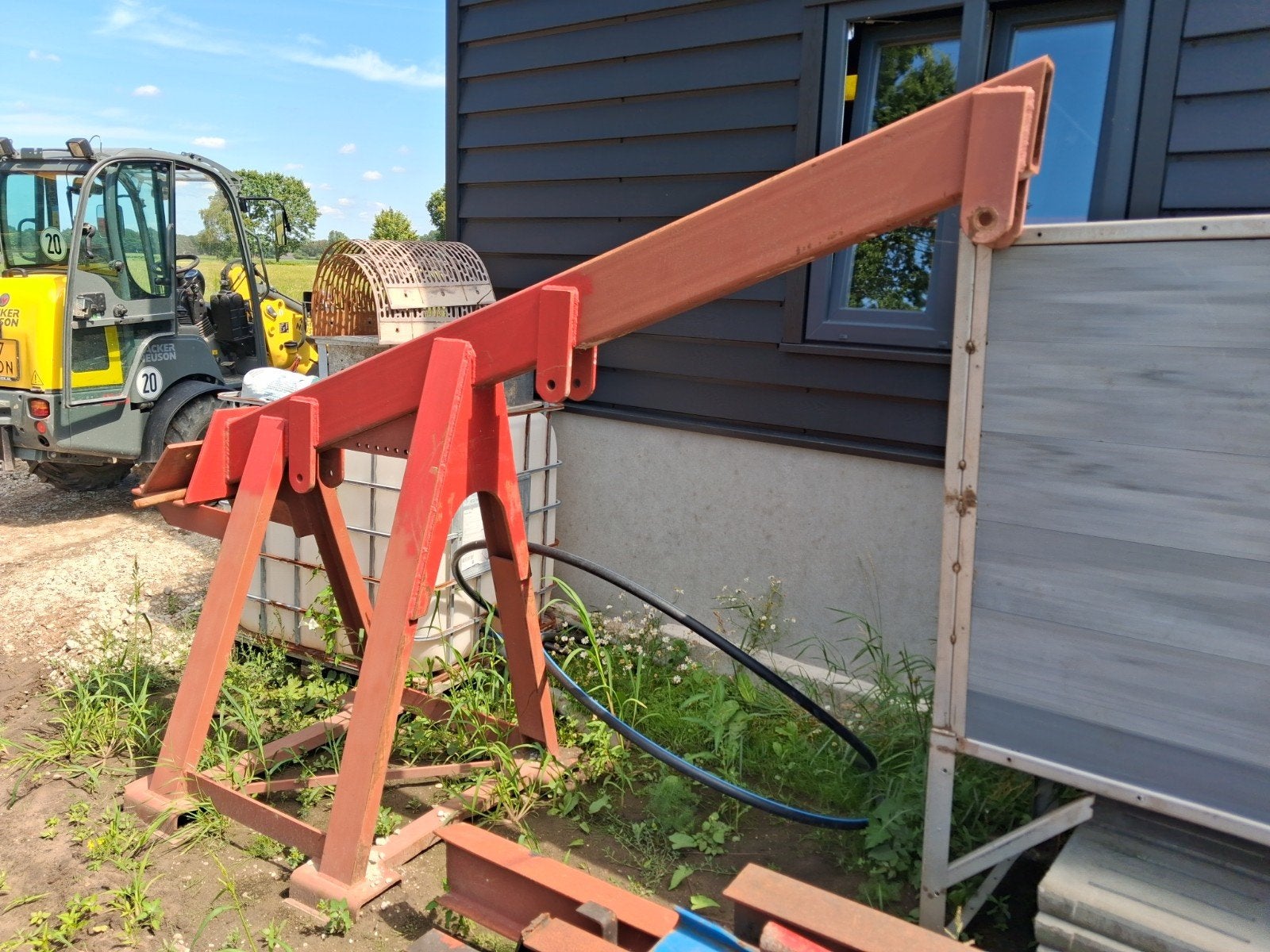 jib  met  lepel gaten, Ophalen