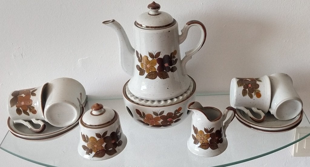 vintage aardewerk Tchibo servies, 4-persoons, volgnr 25, Ophalen of Verzenden