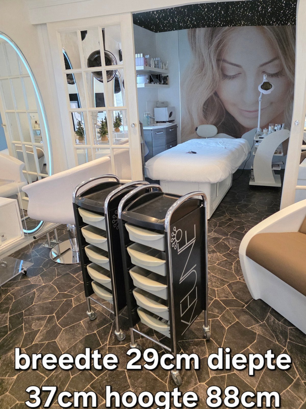 Keune Salon Trolleys met Lades (2 stuks), Ophalen