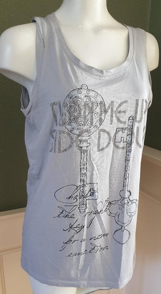 Margittes nette grijze top shirt mt 42 L, Verzenden, Maat 42/44 (L), Margittes, Zo goed als nieuw