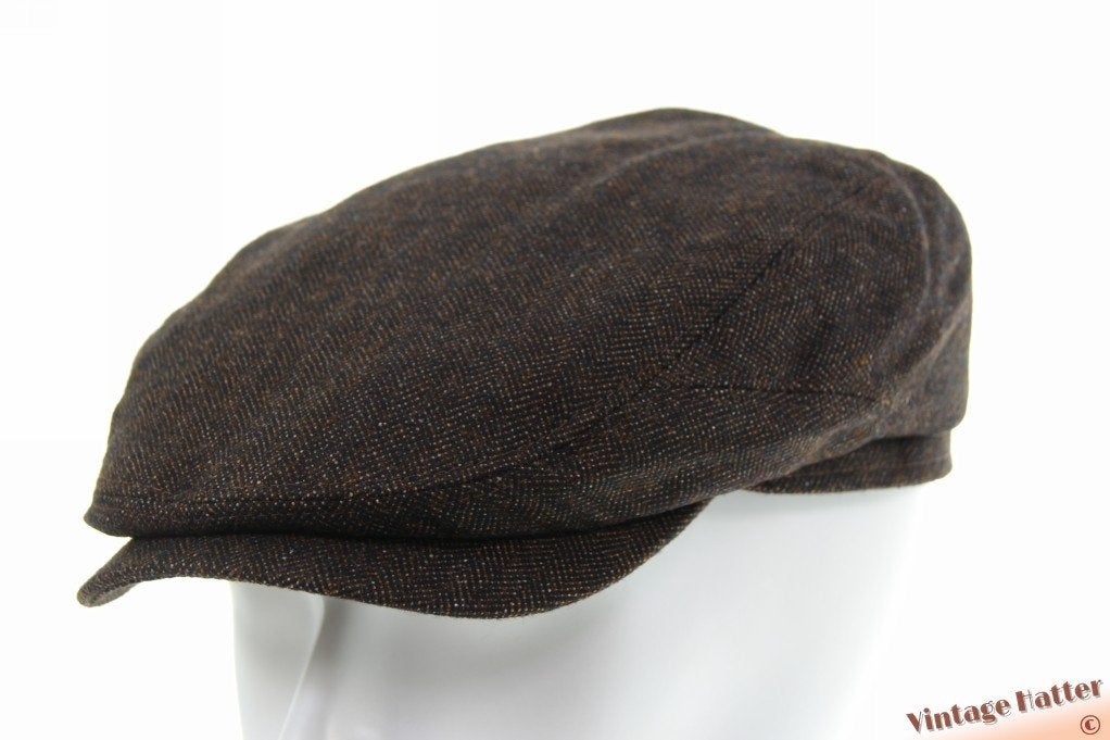 Platte pet Stetson Driver donkerbruin satijn kashmir S - XXL, 60 cm (XL, 7½ inch) of meer, Stetson - Driver Cap, Nieuw, Ophalen of Verzenden