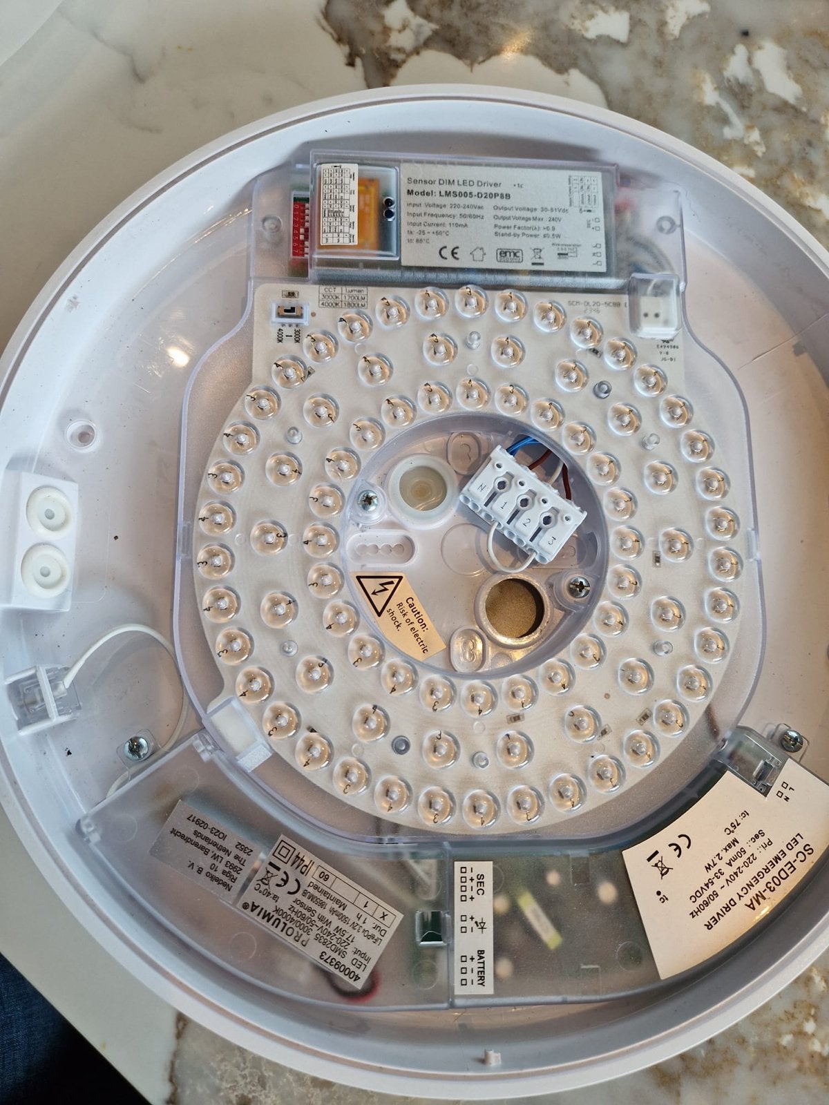 Prolumia LED Plafonnière met Sensor 22W Ø335 3000-4000K Wit, Nieuw, Ophalen of Verzenden, Modern, Wit