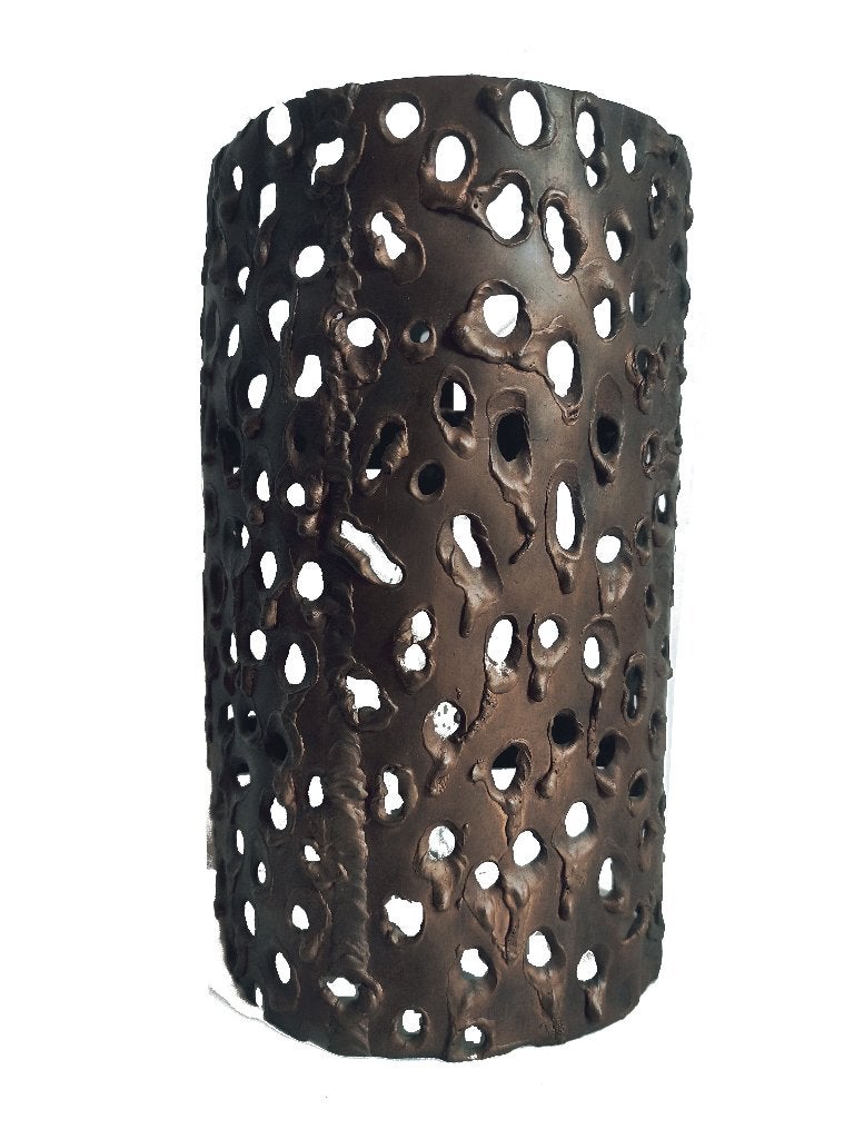 Waanzinnig mooie vintage brutalist koperen wandlamp, Ophalen of Verzenden, Gebruikt, Metaal