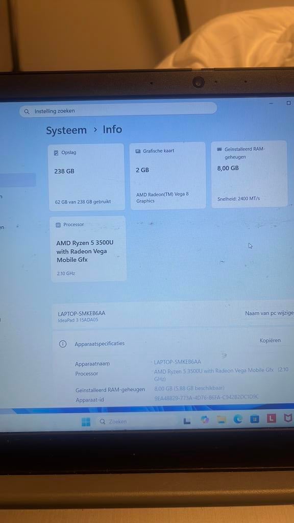Lenovo ideapad 3 15ada05, Gebruikt, 2 tot 3 Ghz, 15 inch, 8 GB