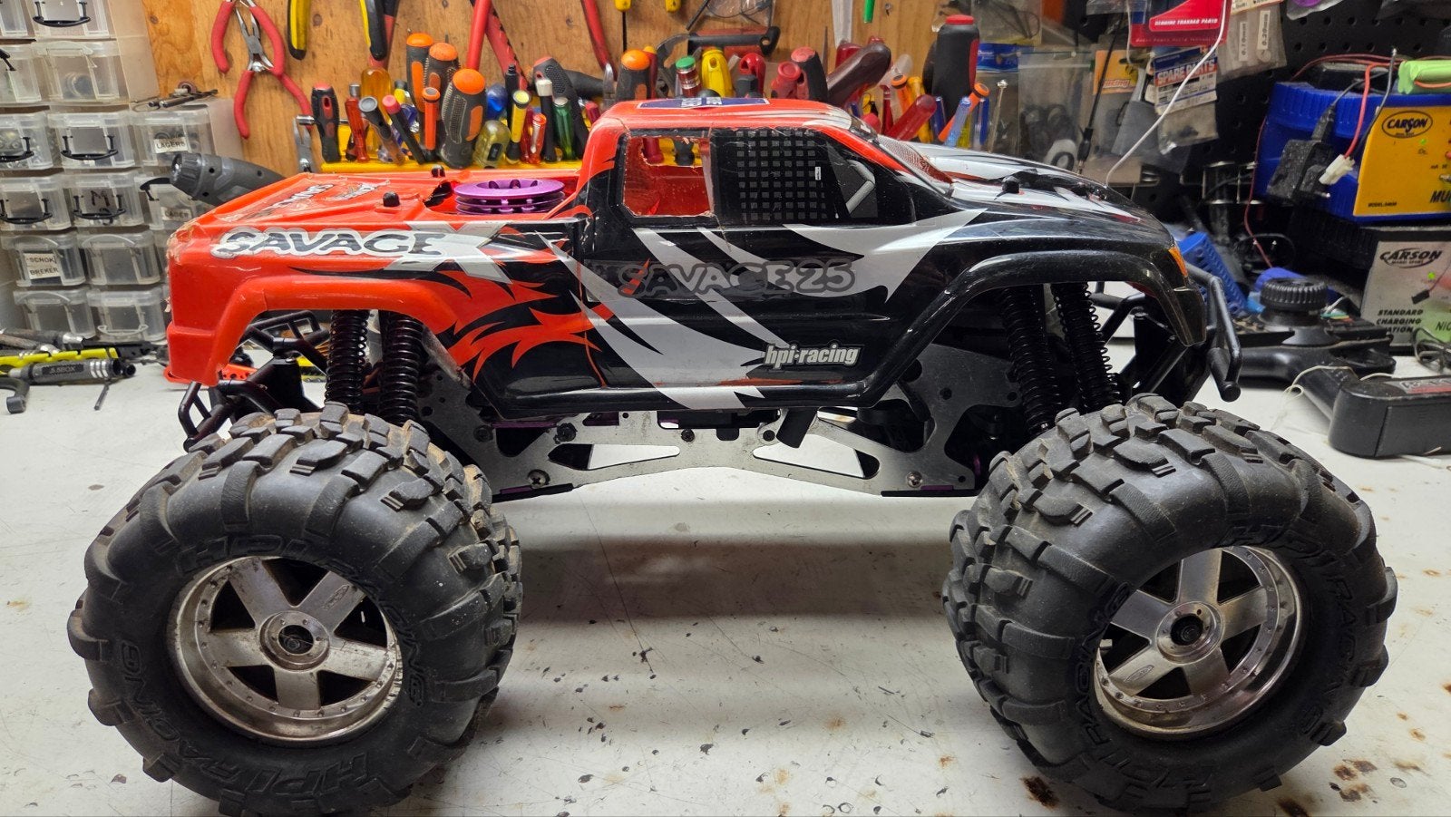 Te koop leuke hpi savage, Gebruikt, Ophalen of Verzenden, Auto onroad, Schaal 1:8