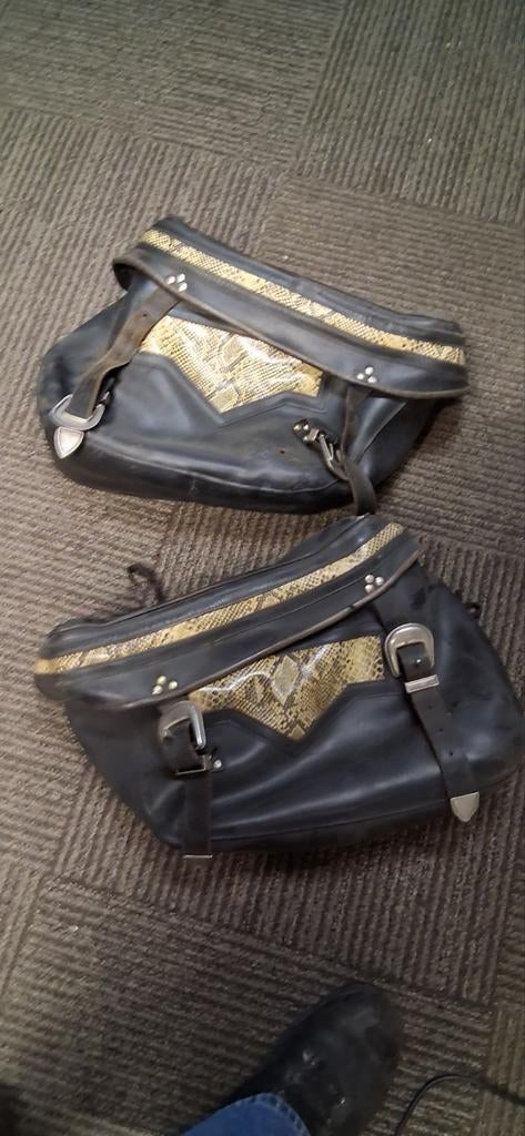 Leren Vintage Motortassen met Slangenprint, Motoren, Onderdelen | Harley-Davidson, Ophalen, Gebruikt