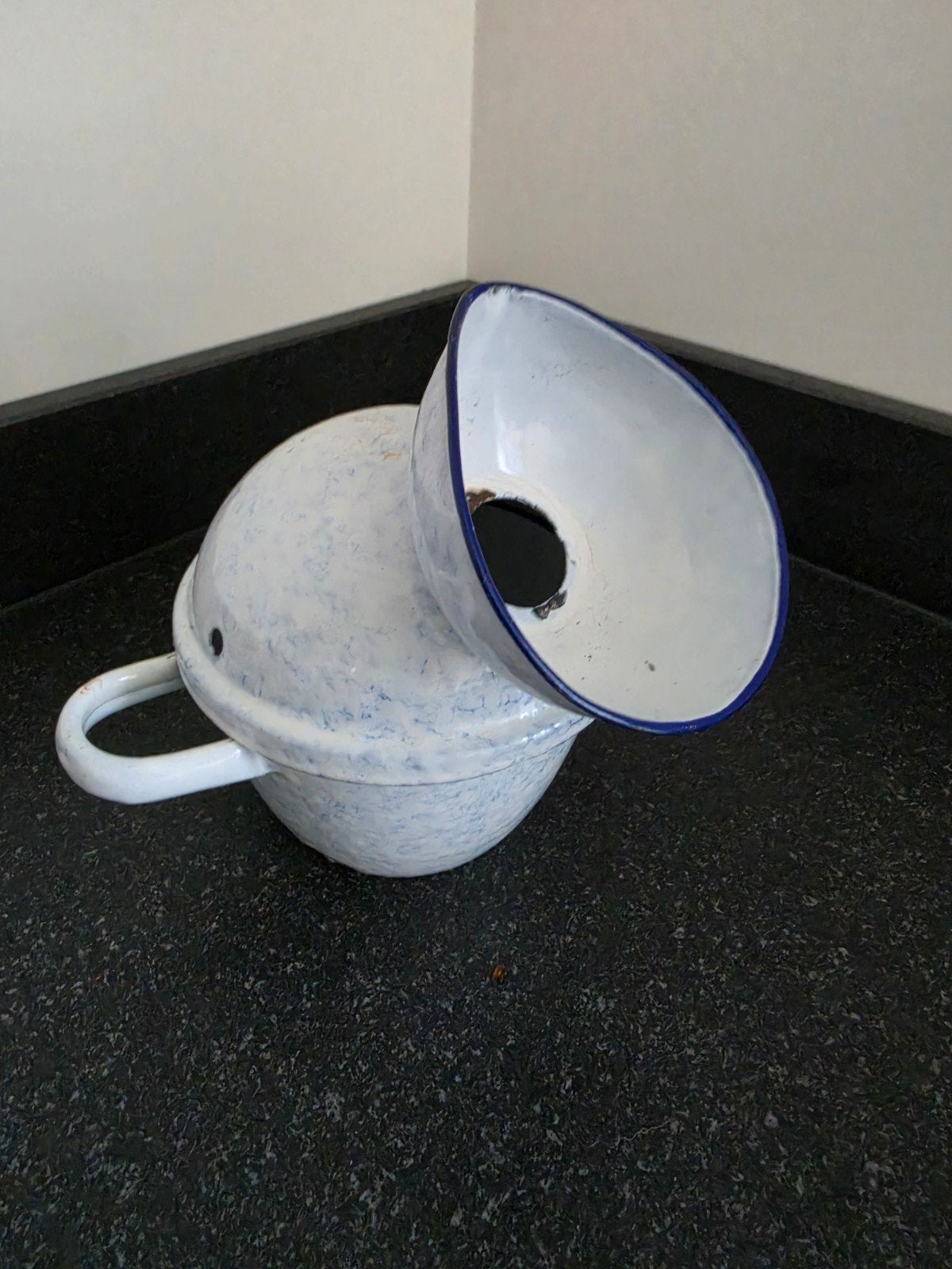 Inhalator, emaille, verkoudheid, compleet, Antiek en Kunst, Ophalen of Verzenden