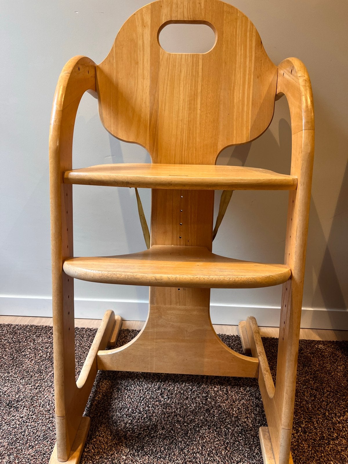 Houten meegroeistoel met afneembaar eetblad, Ophalen, Gebruikt, Meegroeistoel, Afneembaar eetblad