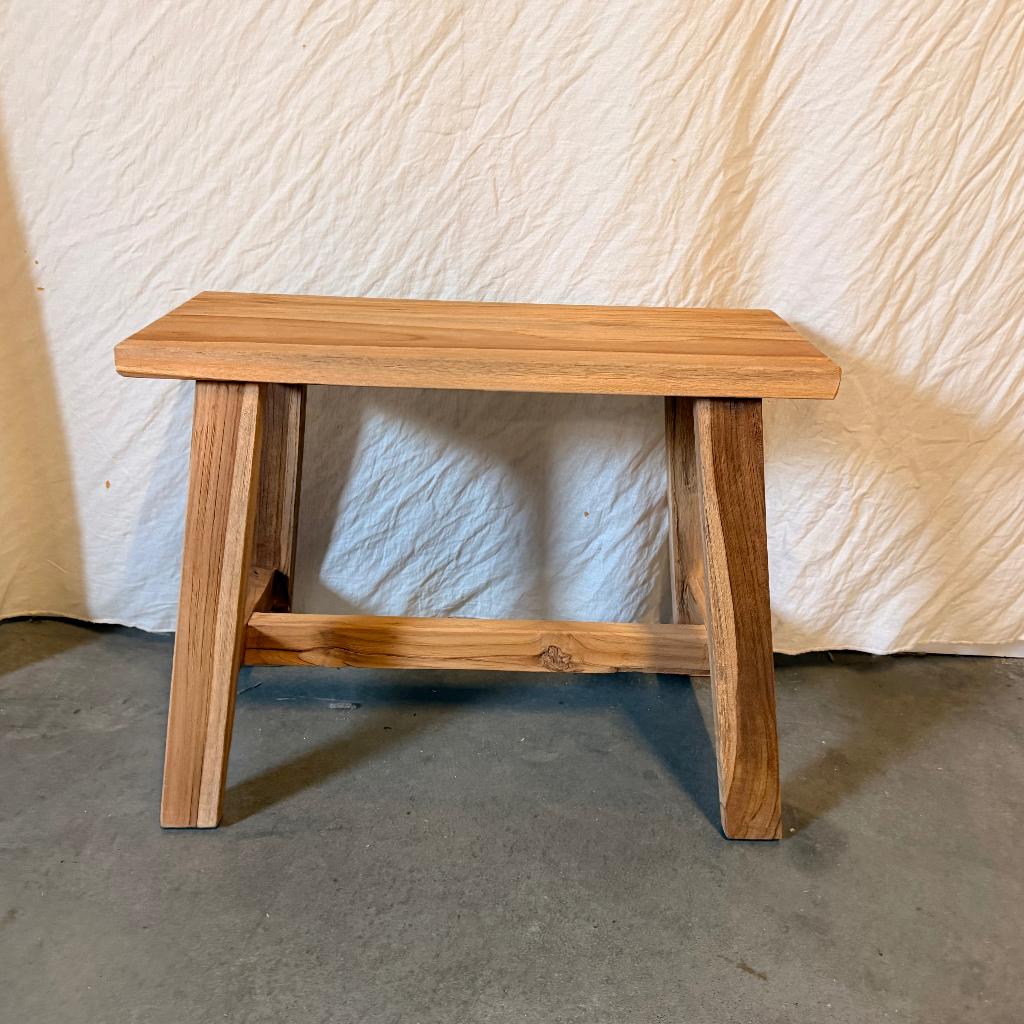 Bankje - Sidetable - massief Teak | Bij TTM Wonen, Huis en Inrichting, Krukjes, TTM Wonen, Meubels – (Perzische) Tapijten en Woonaccessoires