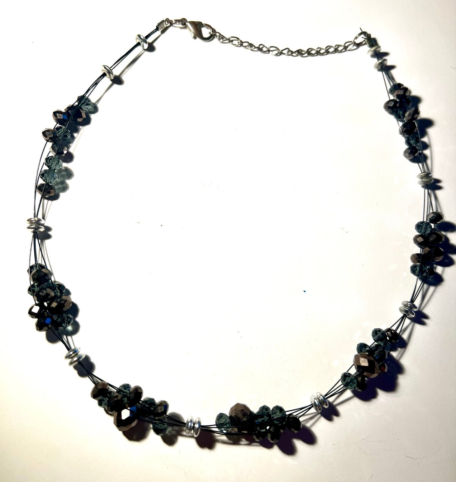 Elegante ketting met donkere kralen, Overige materialen, Verstelbaar, Zwart, Ophalen of Verzenden
