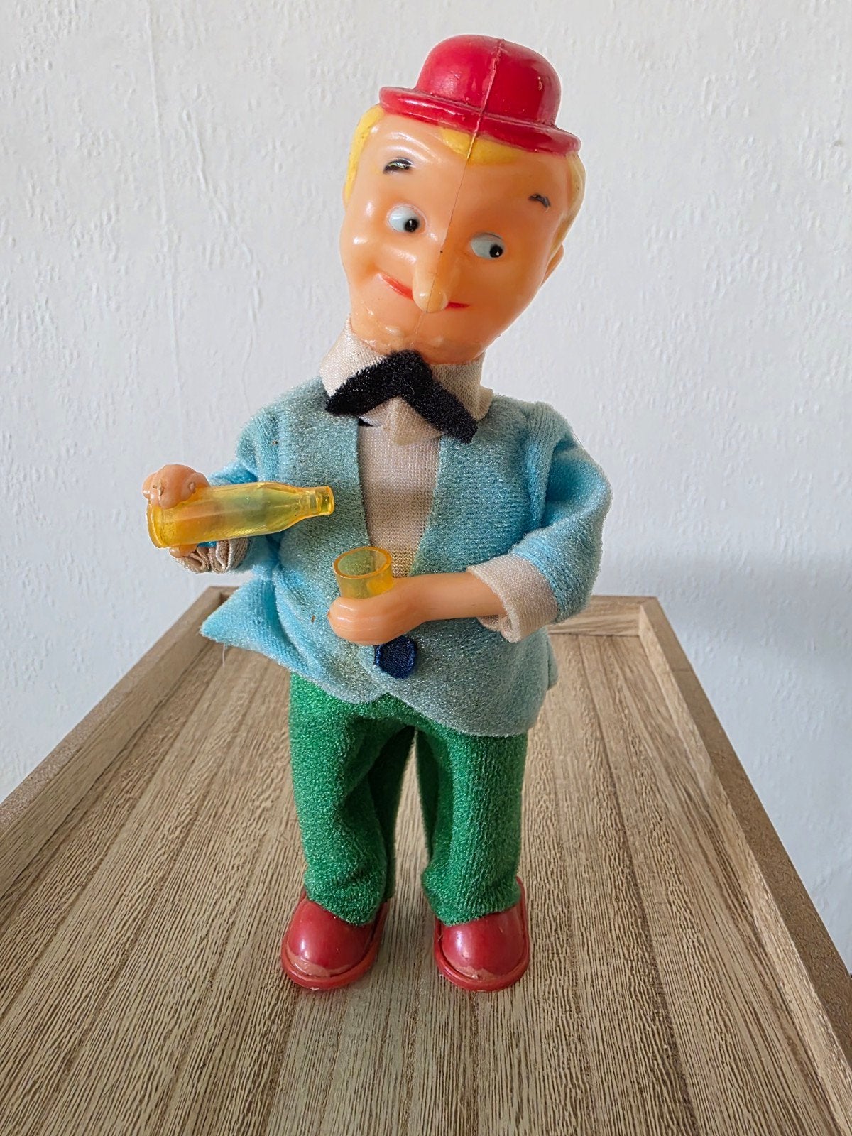 Vintage Opwindpop Stan Laurel Jaren '60 - Drinkende Beweging, Verzamelen, Ophalen of Verzenden