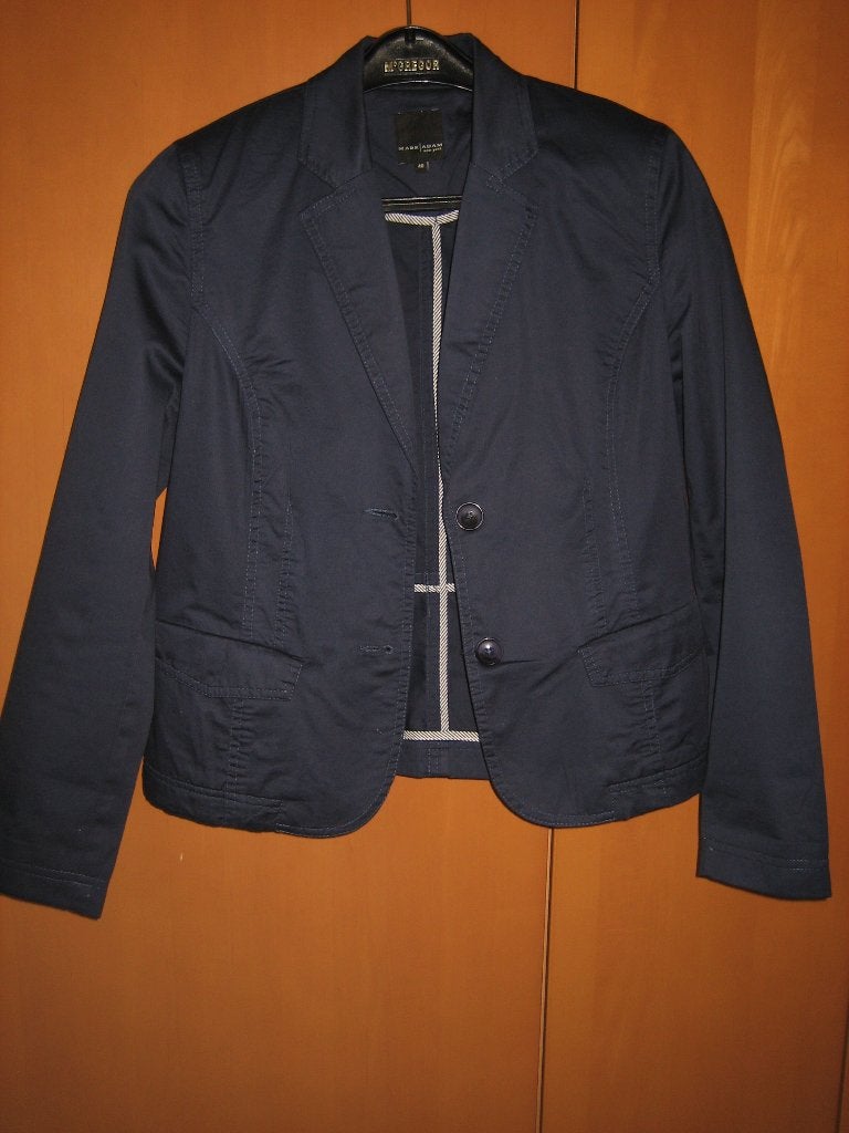 Zeer mooi blauw katoenen colbertjasje MARK A'DAM 40 snazzeys, Kleding | Dames, Maat 38/40 (M), Nieuw, Jasje, Blauw