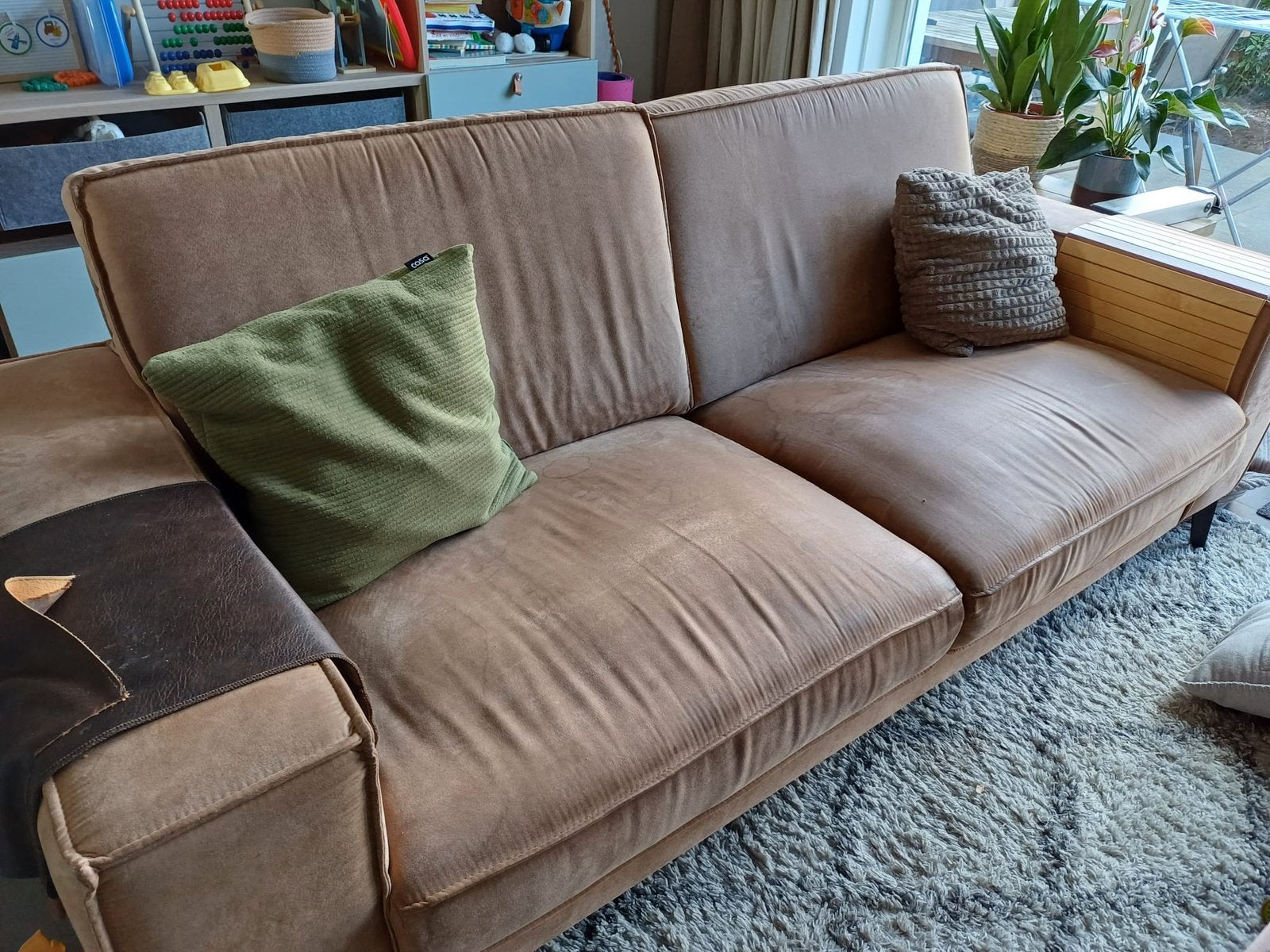 2-5-zits bank Pronto Wonen cognac, Ophalen, Gebruikt, 150 tot 200 cm, Tweepersoons