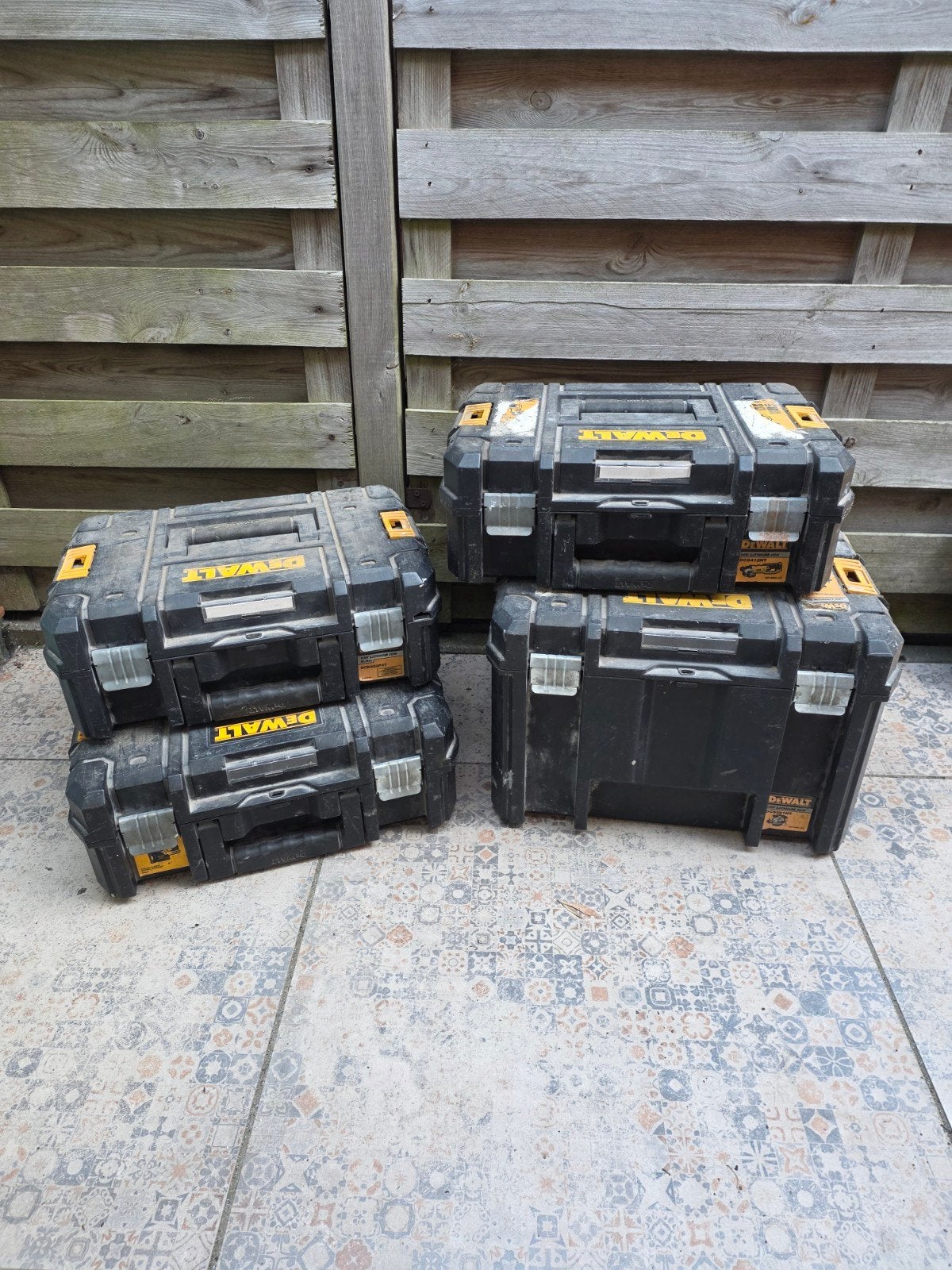 DeWalt T-stak opbergkoffers - Set van 4, Ophalen of Verzenden, Gebruikt