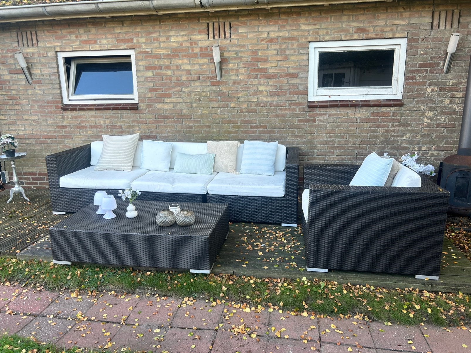 Loungeset Antraciet (gratis), Tuin en Terras, Ophalen of Verzenden, Zo goed als nieuw, Wicker
