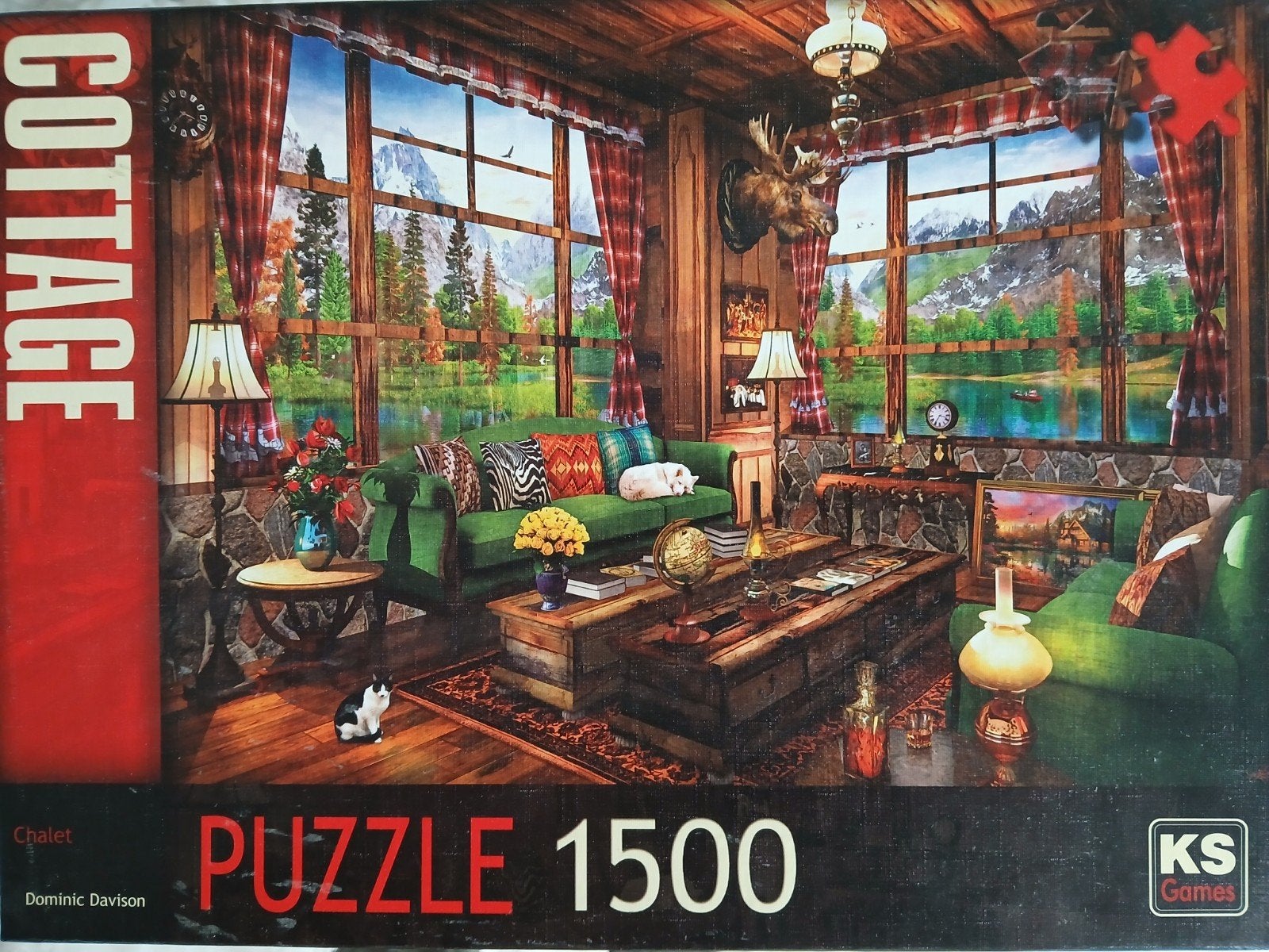 KS Games Cottage Chalet Legpuzzel 1500 stukjes, Ophalen of Verzenden, 500 t/m 1500 stukjes, Gebruikt, Legpuzzel
