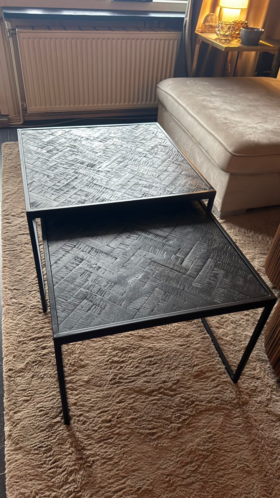 Salontafel set, Ophalen, Zo goed als nieuw, Rond, 50 tot 100 cm