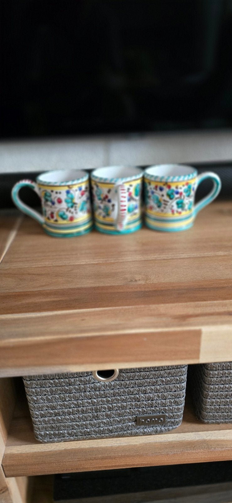 Set van 3 handgeschilderde Italiaanse keramische mokken, Ophalen of Verzenden