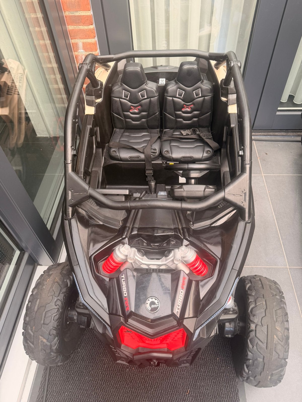 CAN-AM Maverick 2-p. Buggy 2x24v7Ah!! leder zit, rubber band, Ophalen, Zo goed als nieuw