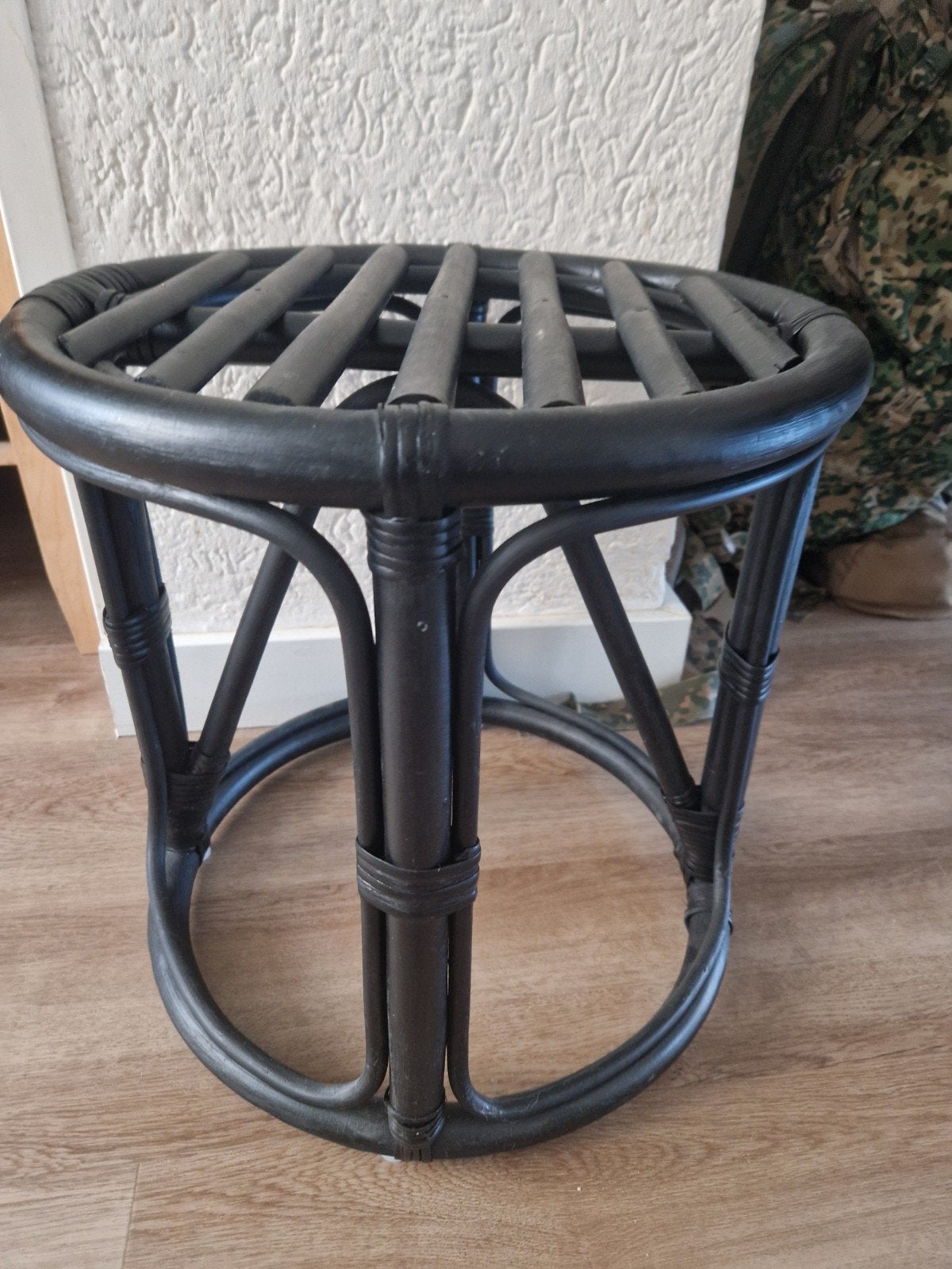 Nieuw rotan tafeltje - Zwart, Huis en Inrichting, Tafels | Bijzettafels, Overige materialen, Minder dan 55 cm, Rond, Nieuw