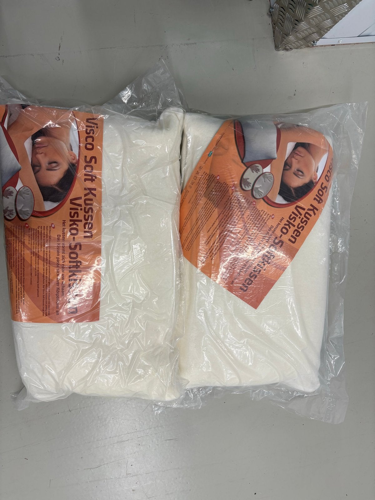 2x Kussen Visko-Softkissen - Nieuw, Ophalen, Schuim, Eenpersoons, Wit