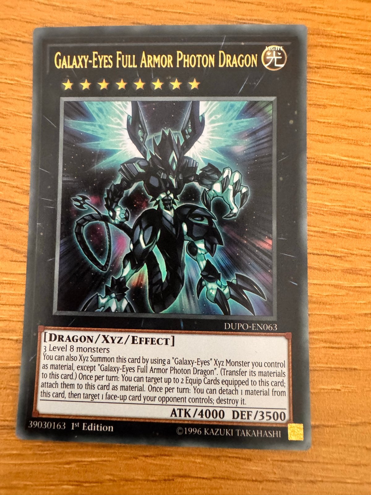 Yu-Gi-Oh! Galaxy-Eyes Full Armor Photon Dragon, Hobby en Vrije tijd, Verzamelkaartspellen | Magic the Gathering, Verzenden, Zo goed als nieuw