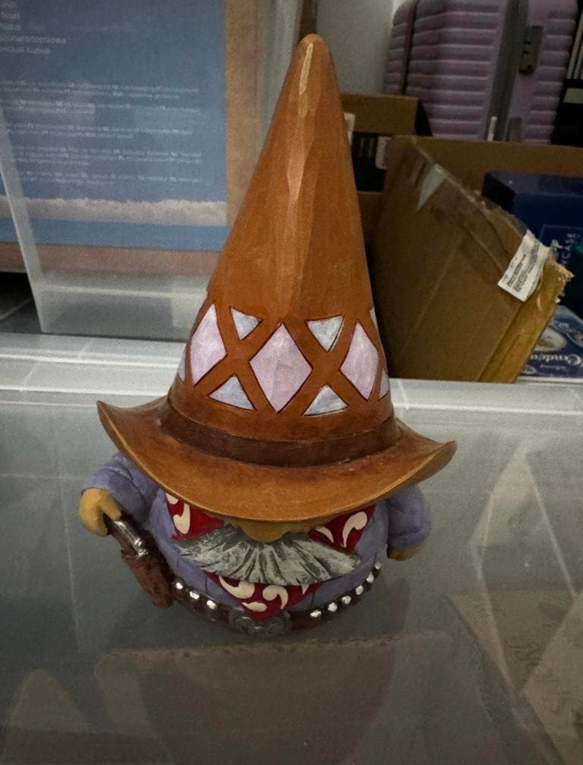 Jim Shore Gnome Cowboy Beeldje - Uniek Verzamelobject, Meerkleurig, Overige materialen, Overige stijlen, Ophalen of Verzenden