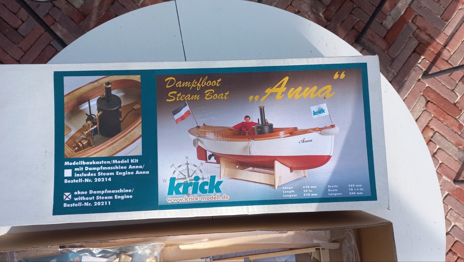 'Anna' stoomboot van Krick Models, Ophalen of Verzenden, Zo goed als nieuw, Groter dan 1:32, Overige merken