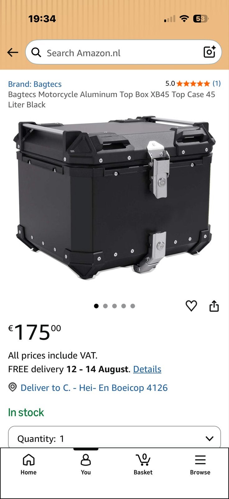 Topkoffer 42x34x34, Ophalen of Verzenden, Zo goed als nieuw