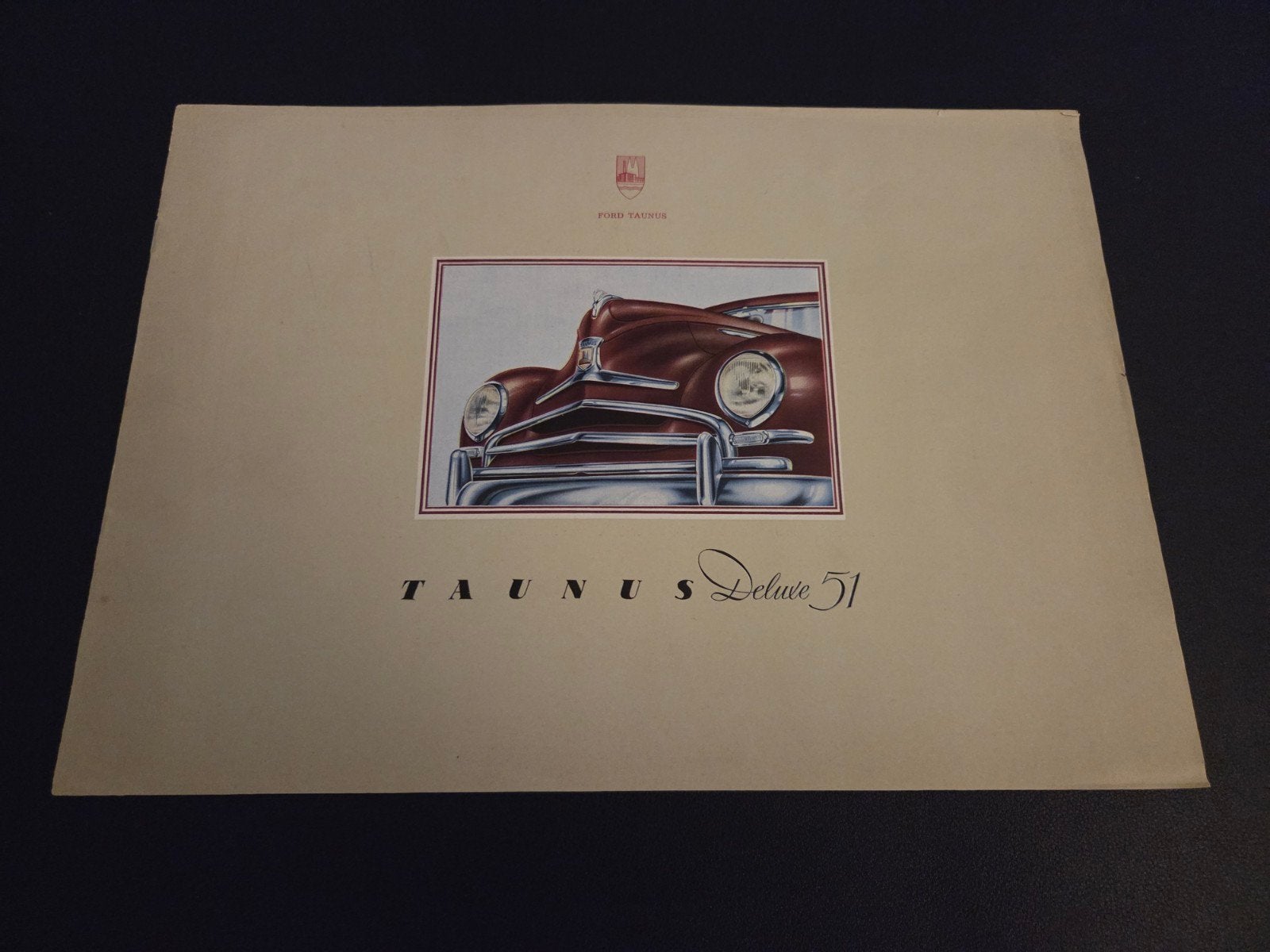 Brochure Ford Taunus Deluxe 1951, Boeken, Auto's | Folders en Tijdschriften, Ophalen of Verzenden, Zo goed als nieuw, Ford