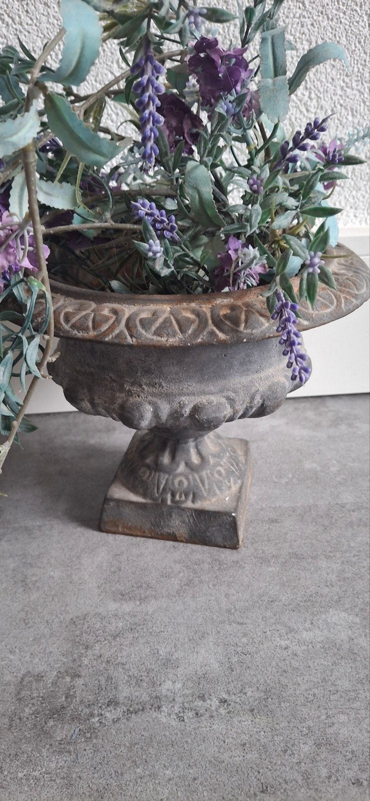 Gietijzeren bloempot/bloembak - Franse brocante18 cm hoog, Tuin en Terras, Gebruikt, Minder dan 30 cm, Minder dan 60 cm, Ophalen of Verzenden