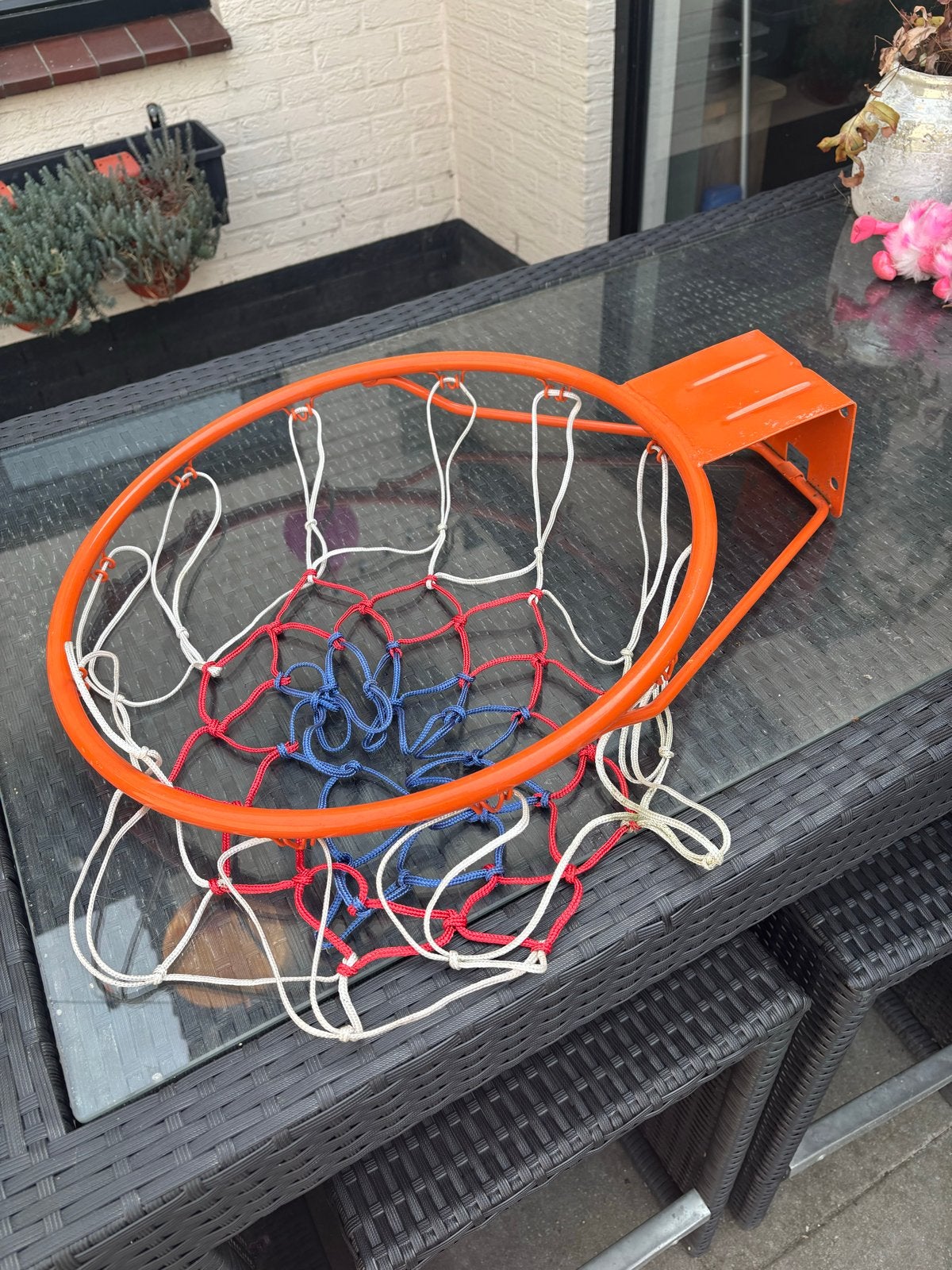 Basketbalring met net, Ophalen, Gebruikt, Ring, Bord of Paal