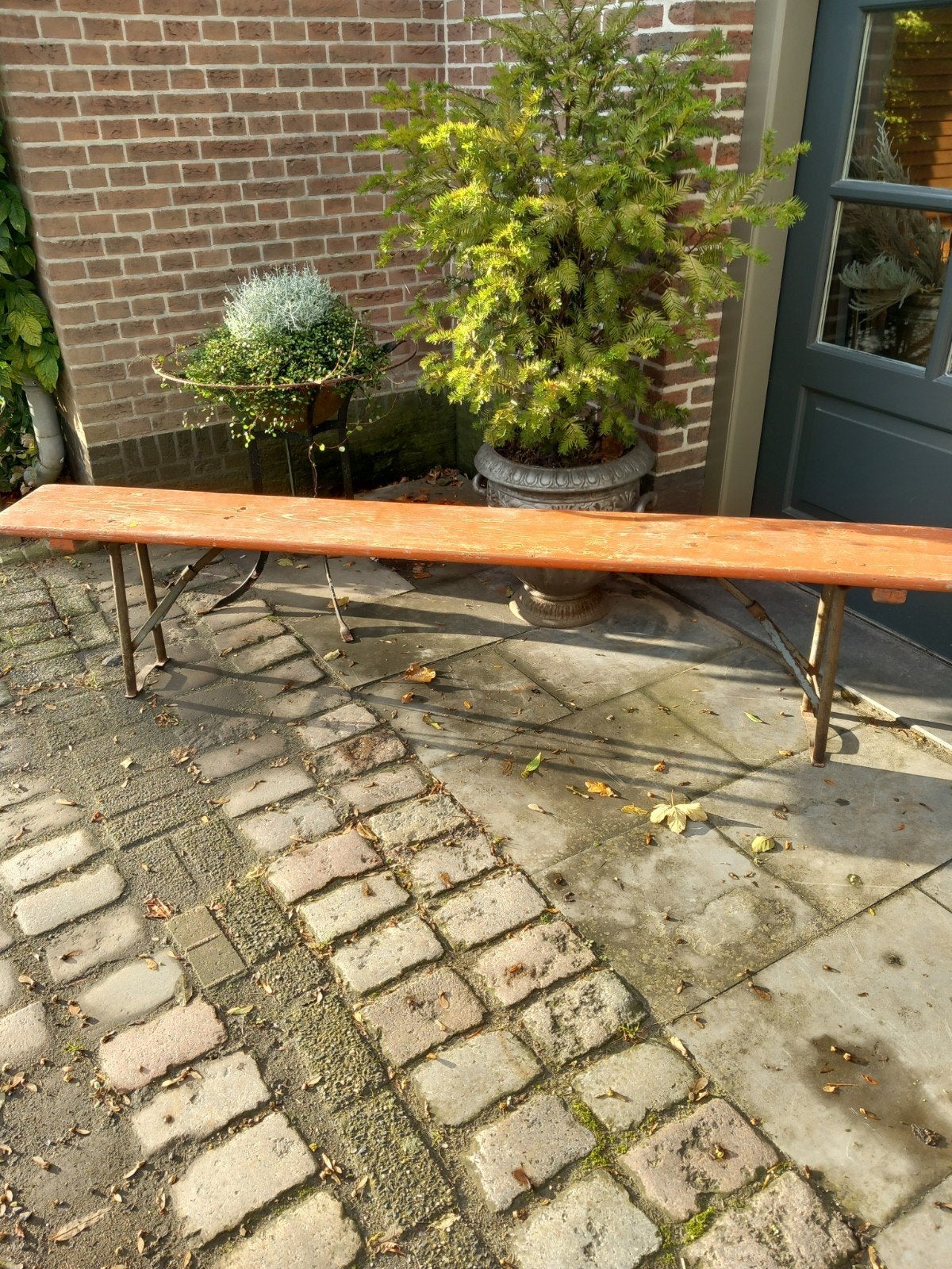 oude houten bank, Tuin en Terras, Ophalen of Verzenden, Gebruikt, Hout