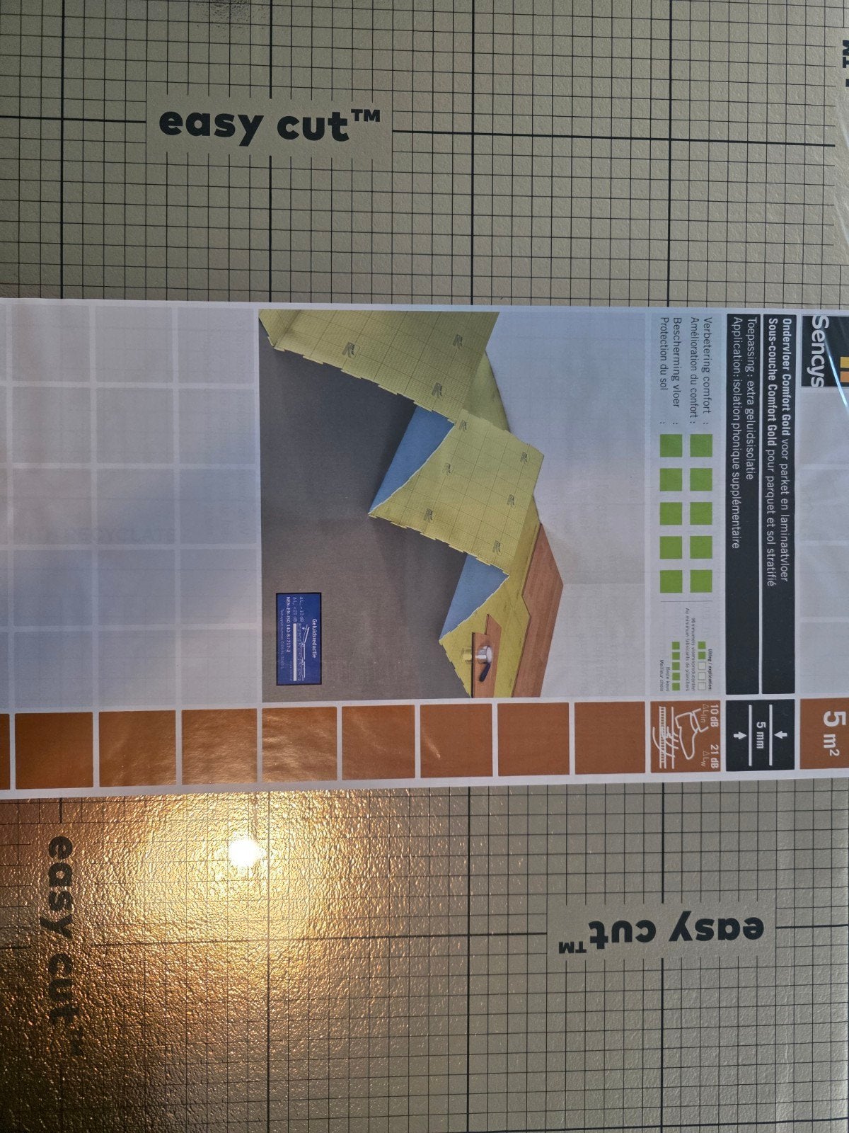 Sencys Ondervloer Comfort Gold - 5m², Ophalen, Nieuw, Minder dan 5 m², Goud