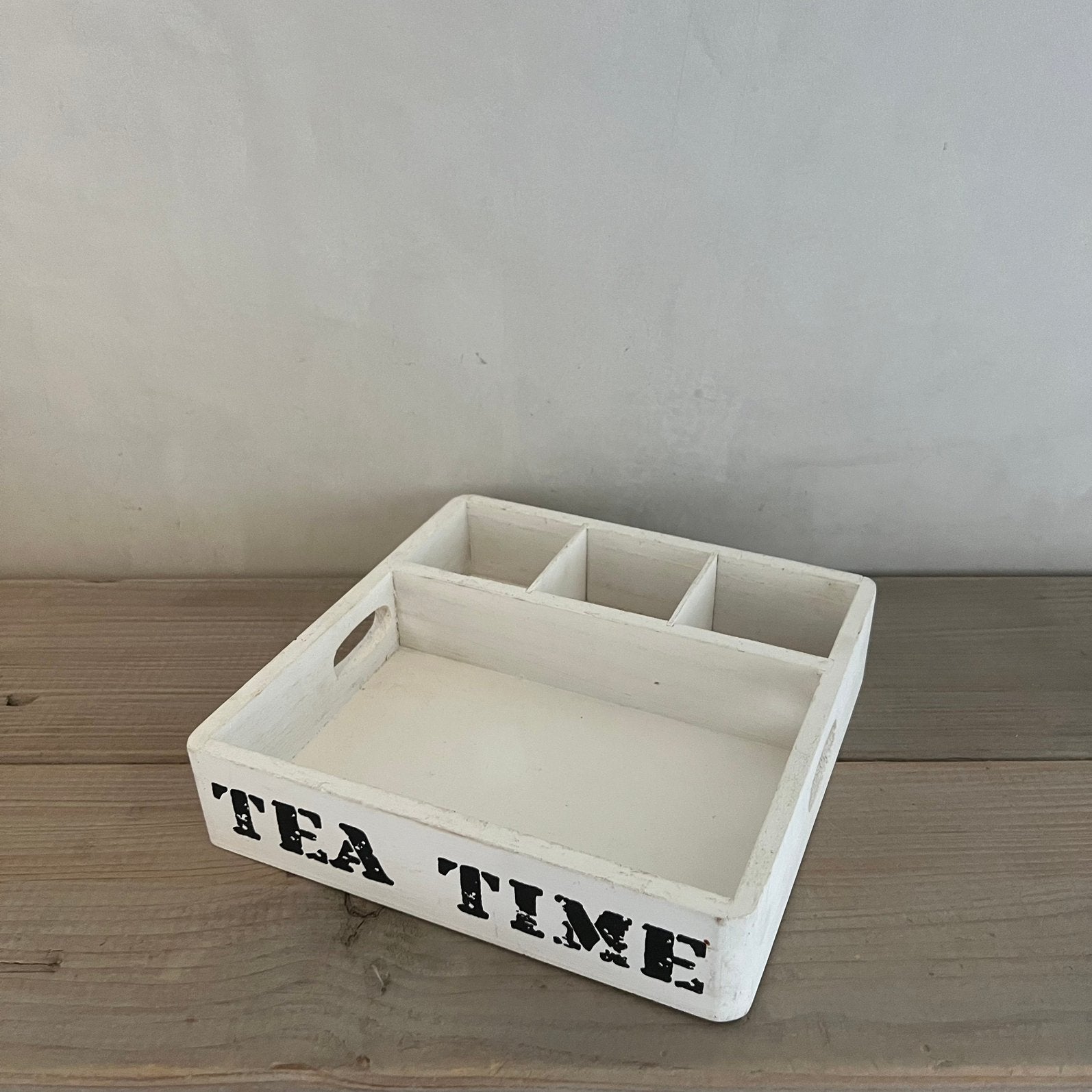 Tea time thee dienblaadje theedoos thee serveerblaadje 22 cm, Ophalen of Verzenden, Zo goed als nieuw, Hout
