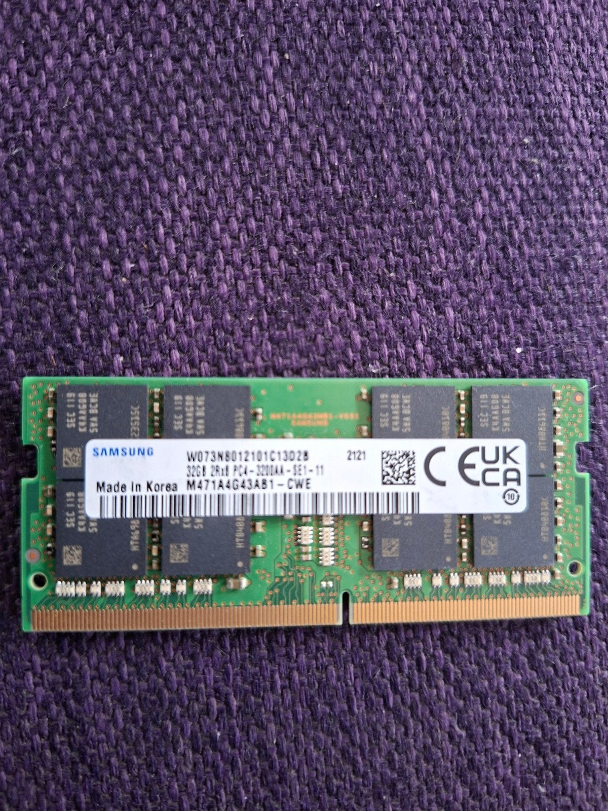 Samsung 32gb ddr4 3200Mhz sodimm ram dual rank, 32 GB, DDR4, Ophalen of Verzenden, Zo goed als nieuw