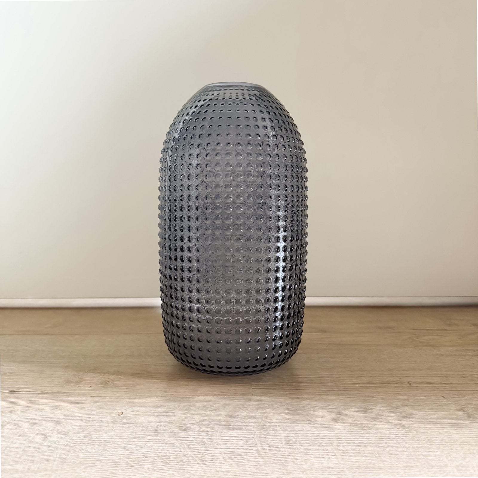 POMAX VAAS Blauwgrijs Glas 19 cm, Huis en Inrichting, Woonaccessoires | Vazen, Ophalen, Zo goed als nieuw, Glas