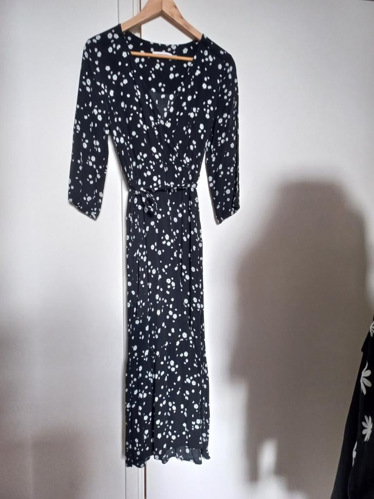 Costes lange jurk met bloemenprint - Maat L, Kleding | Dames, Zwart, Maat 42/44 (L), Ophalen of Verzenden, Zo goed als nieuw