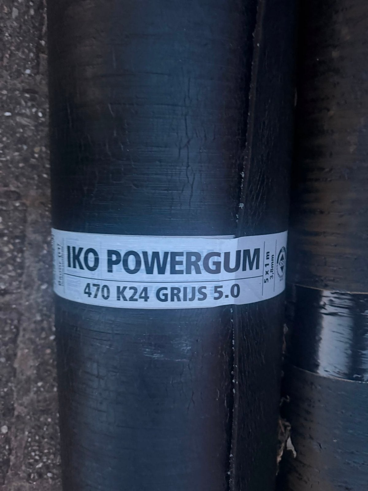 IKO Powergum Dakleer 470 K24 Grijs 5.0 - 500 Rollen, Ophalen, Overige materialen, Gebruikt, 15 m² of meer